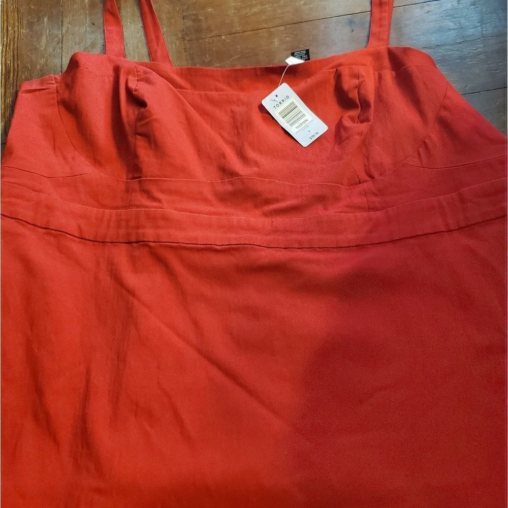 Nwt torrid structured  red babydoll tank sz 4 - Picture 2 of 4
